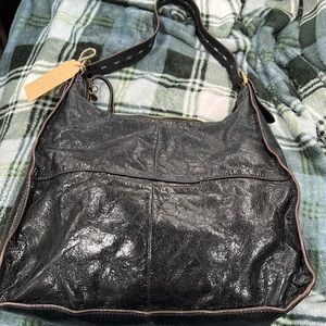 Hobo brown leather purse with concealed pocket